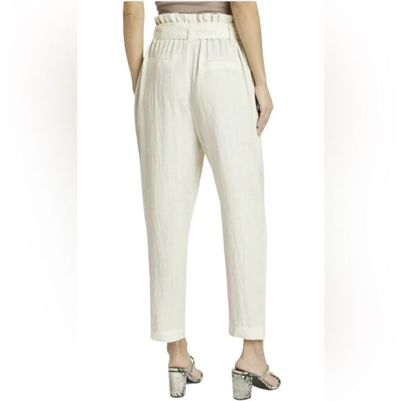 A New Day Womens High Rise Paperbag Ankle Pants Cream Size Medium - Picture 2 of 12
